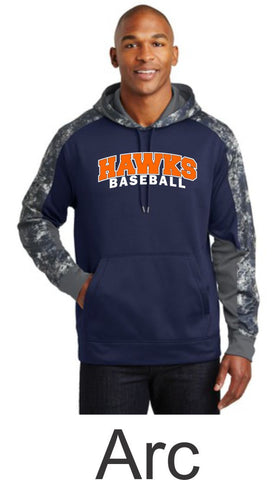 Hawks Baseball Colorblock Hooded Wicking Sweatshirt- in 2 designs
