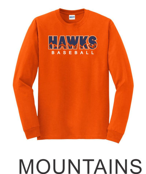 Hawks Baseball Long Sleeve- 3 Designs
