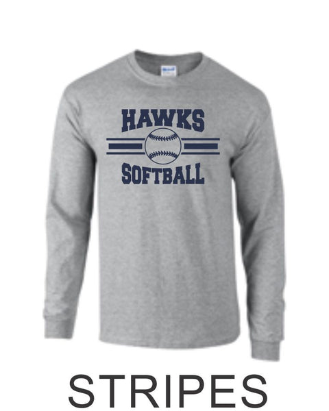 Hawks Softball Long Sleeve- 3 Designs