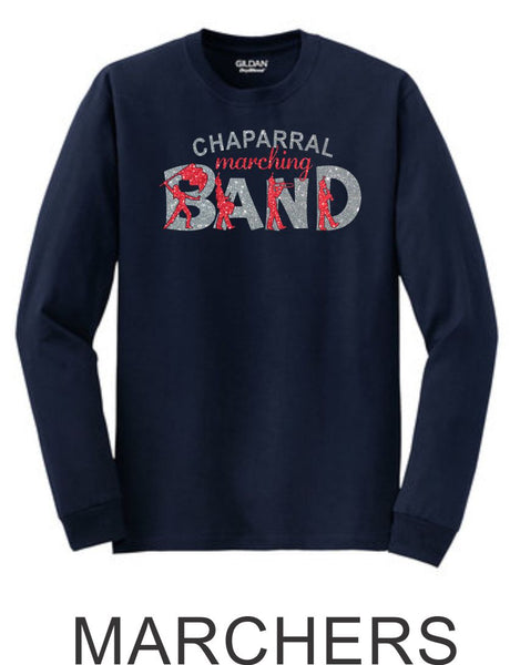 Chap Band Long Sleeve Tee - 3 designs-Matte or Glitter