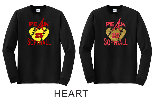 Peak Long Sleeve Tee- 3 designs-Matte or Glitter
