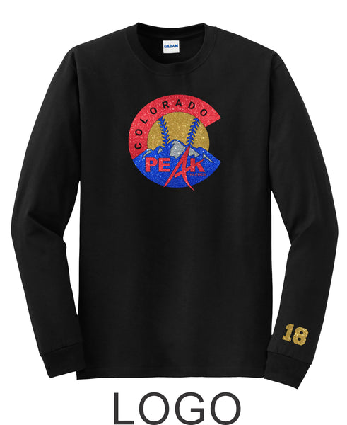 Peak Softball Adult Long Sleeve Tee - 2 Designs - Matte or Glitter