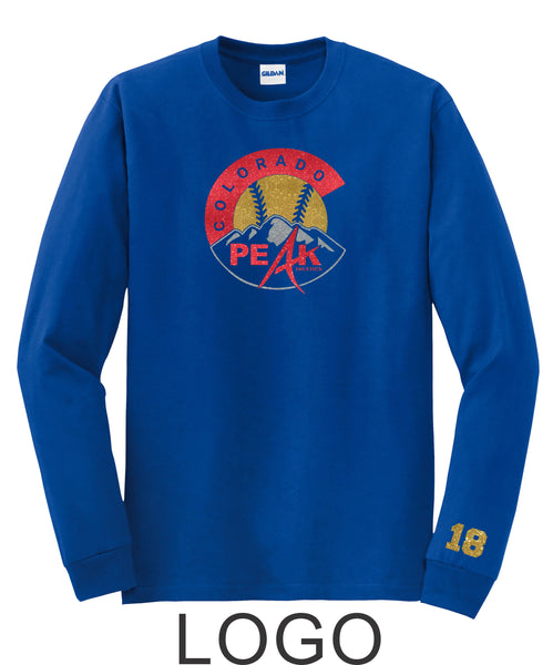 Peak Softball Adult Long Sleeve Tee - 2 Designs - Matte or Glitter