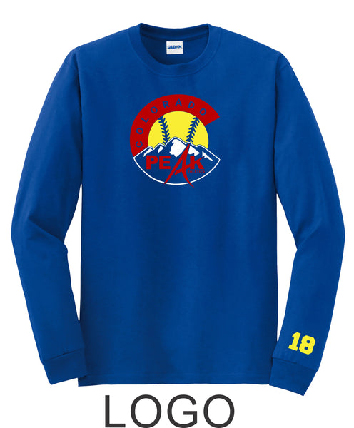Peak Softball Adult Long Sleeve Tee - 2 Designs - Matte or Glitter