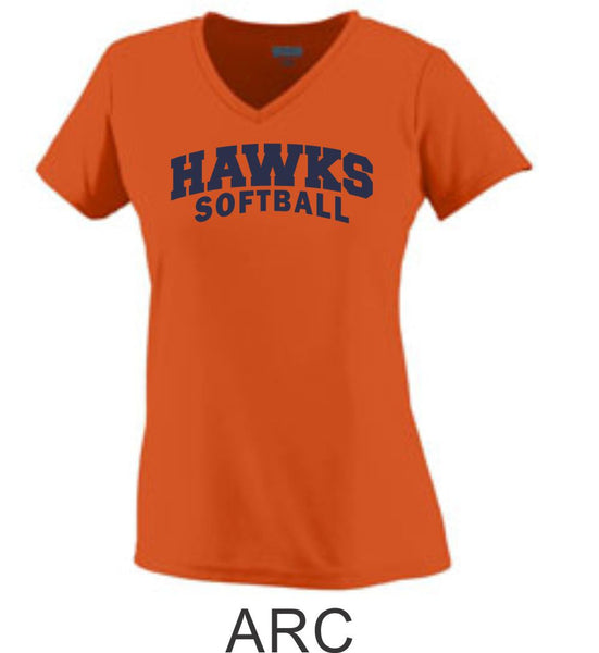 Hawks Softball Ladies Wicking T-Shirt- 3 Designs