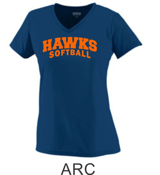 Hawks Softball Ladies Wicking T-Shirt- 3 Designs