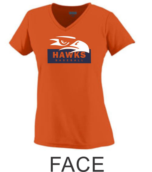 Hawks Baseball Ladies Wicking T-Shirt- 3 Designs