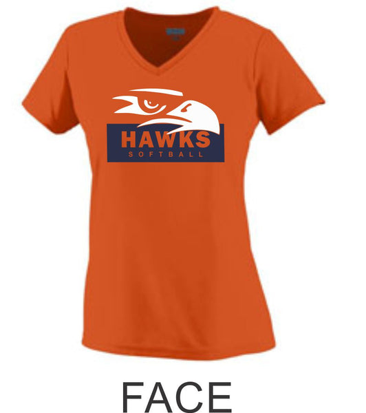 Hawks Softball Ladies Wicking T-Shirt- 3 Designs