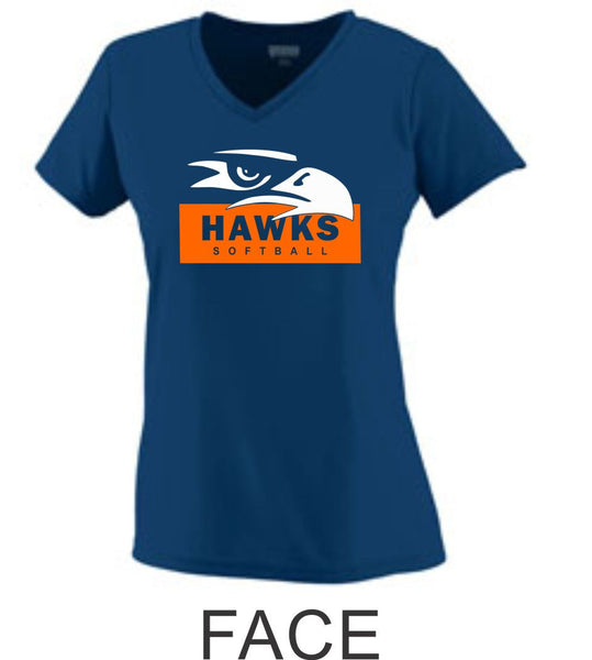 Hawks Softball Ladies Wicking T-Shirt- 3 Designs