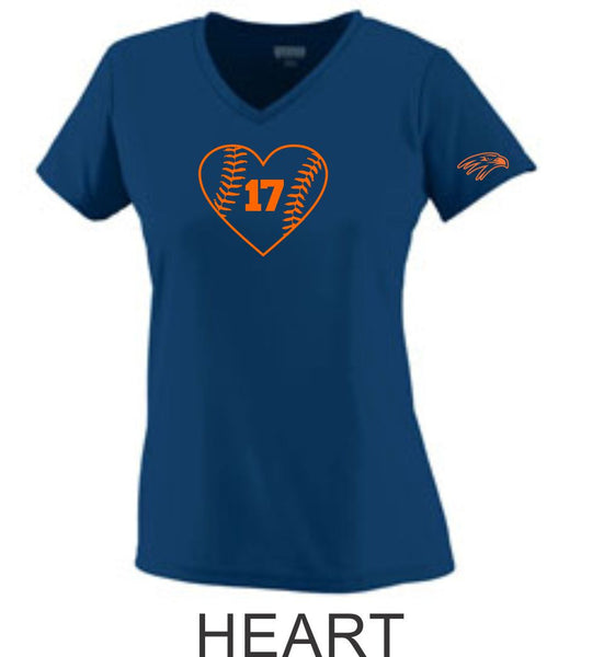 Hawks Baseball Ladies Wicking T-Shirt- 3 Designs