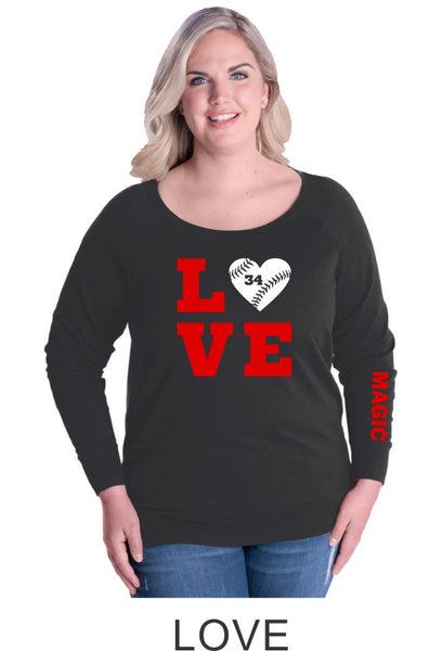 Magic Curvy Ladies Slouchy Pullover- in 4 designs- Matte or Glitter