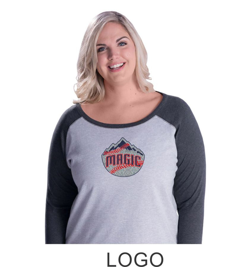 Magic Curvy Lady Raglan- 3 desings- Matte or Glitter