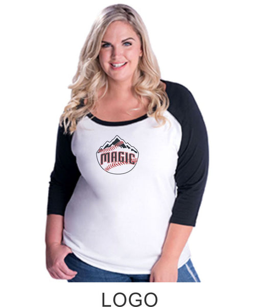 Magic Curvy Lady Raglan- 3 desings- Matte or Glitter