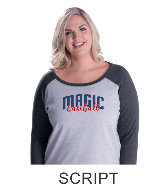 Magic Curvy Lady Raglan- 3 desings- Matte or Glitter