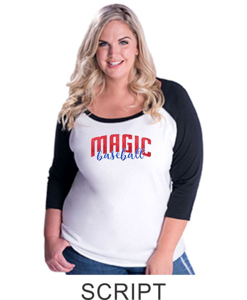 Magic Curvy Lady Raglan- 3 desings- Matte or Glitter