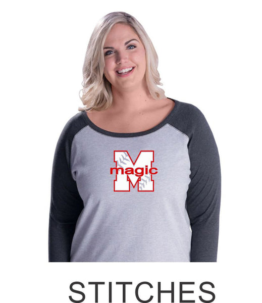 Magic Curvy Lady Raglan- 3 desings- Matte or Glitter