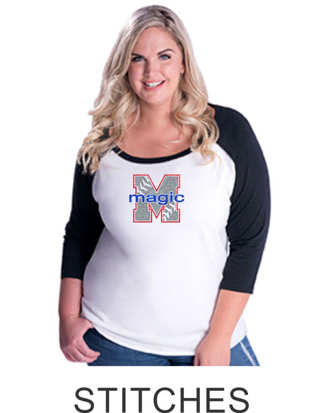 Magic Curvy Lady Raglan- 3 desings- Matte or Glitter