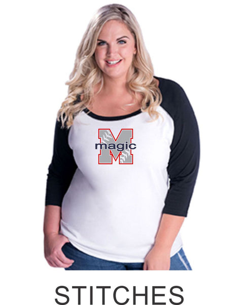 Magic Curvy Lady Raglan- 3 desings- Matte or Glitter