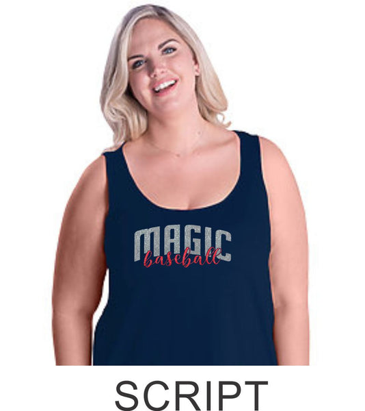 Magic Curvy Ladies Tank- 4 Designs- Matte or Glitter