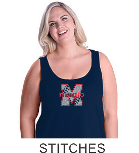 Magic Curvy Ladies Tank- 4 Designs- Matte or Glitter