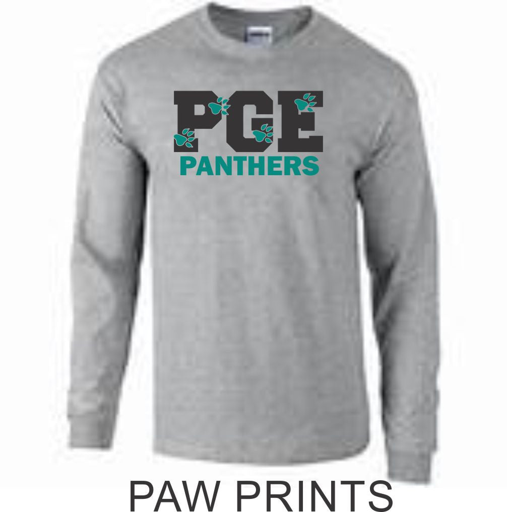 PGE Grey Long Sleeve T-Shirt- 7 Designs