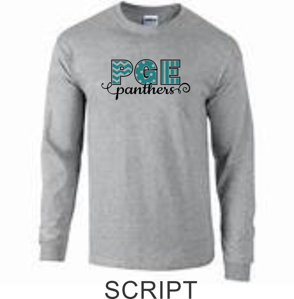 PGE Grey Long Sleeve T-Shirt- 7 Designs