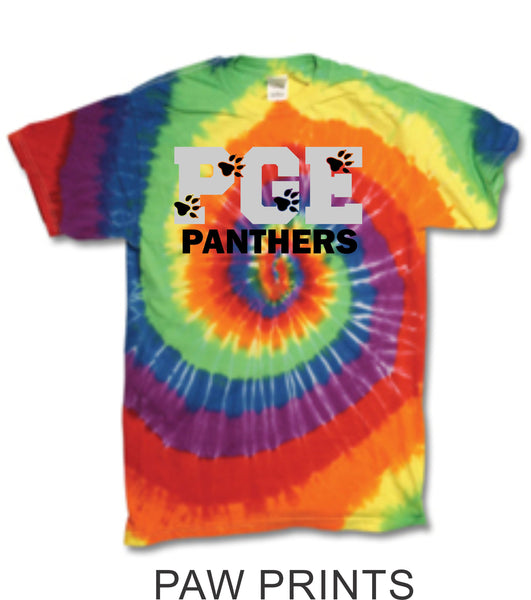 PGE Rainbow Tie Dye T-Shirt- 7 Designs