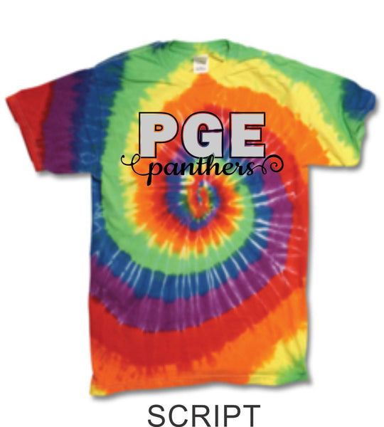 PGE Rainbow Tie Dye T-Shirt- 7 Designs