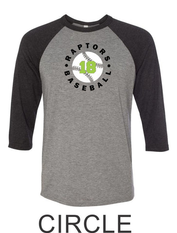 Raptors Baseball Raglan Unisex T-Shirt- 5 designs- Matte and Glitter