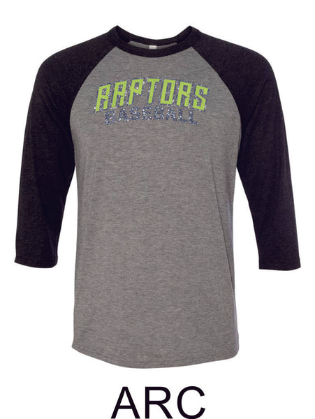 Raptors Baseball Raglan Unisex T-Shirt- 5 designs- Matte and Glitter