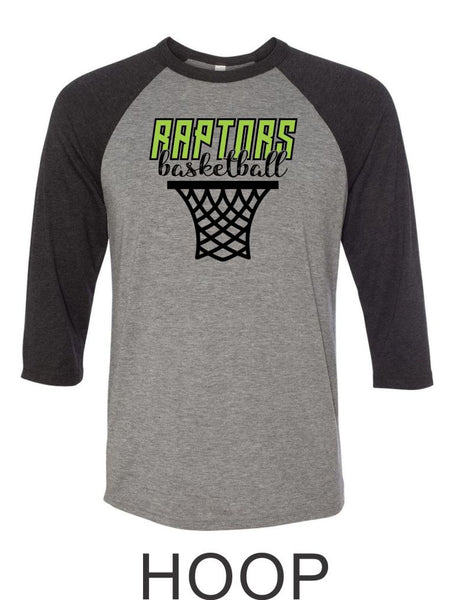 Raptors Basketball Raglan Unisex T-Shirt- 5 designs- Matte and Glitter