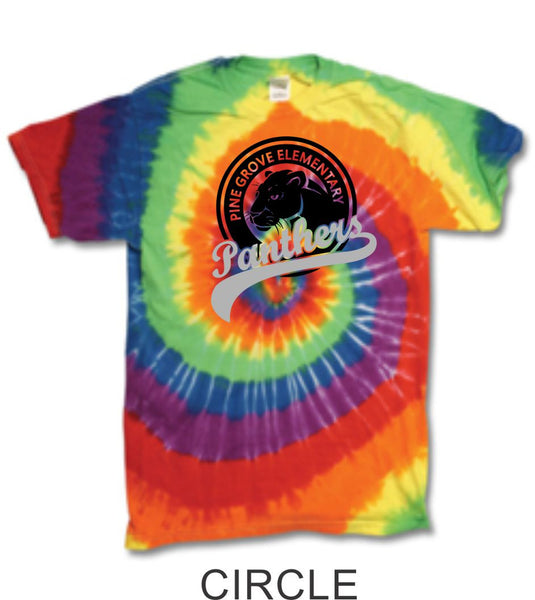 PGE Rainbow Tie Dye T-Shirt- 7 Designs