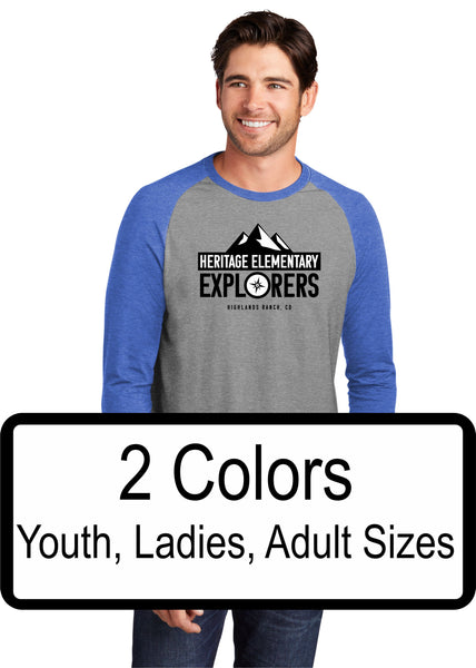 Heritage Raglan Tee-3 Designs- Matte or Glitter