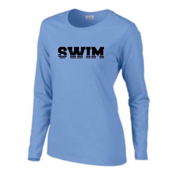 Swim Waves Ladies Long Sleeve Tee- Matte or Glitter