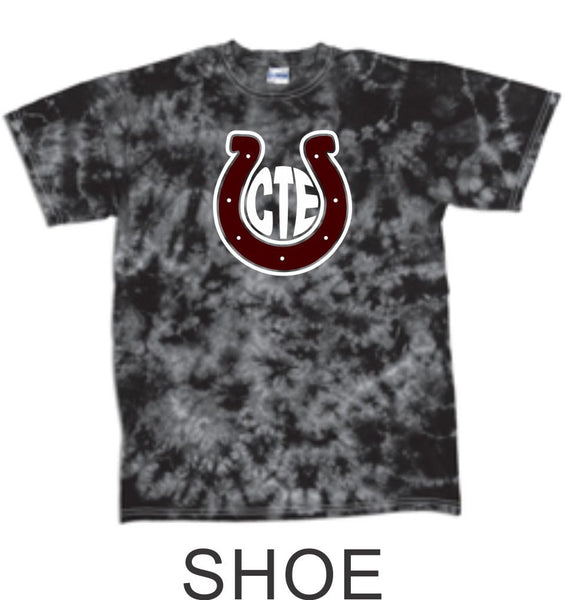 CTE Black Tie Dye T-Shirt- 5 Designs