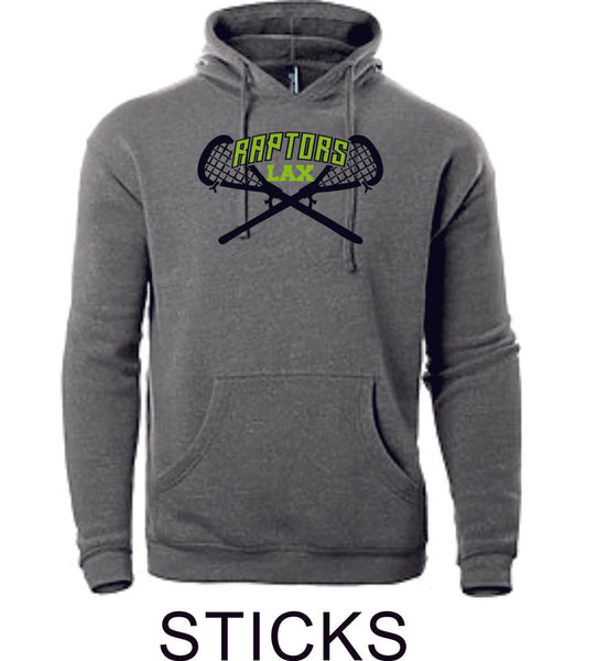 Raptors Lacrosse Adult Unisex Premium Hoodie- 5 designs- Matte or Glitter