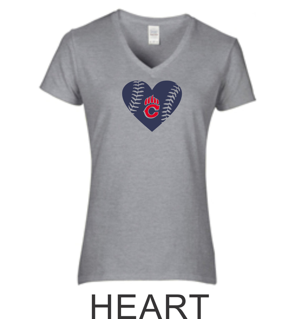 Glitter Baseball Heart Shirt, Baseball Shirts