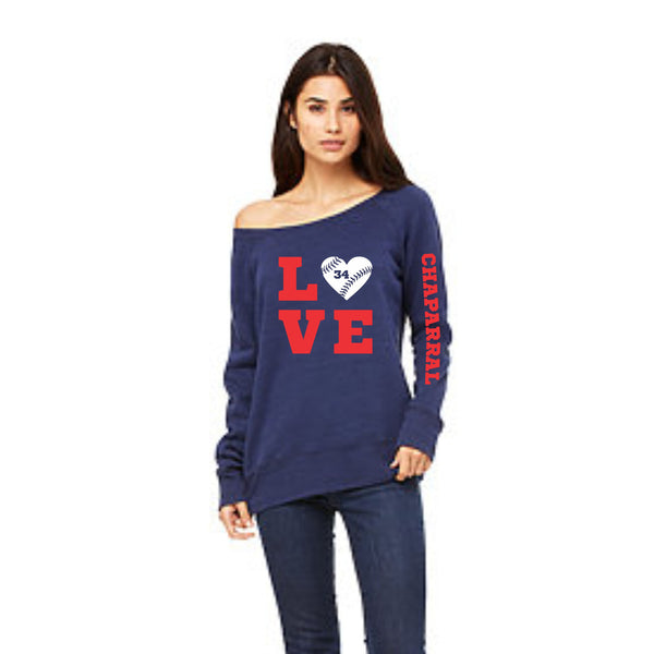 Chap Baseball Love Wideneck Sweatshirt