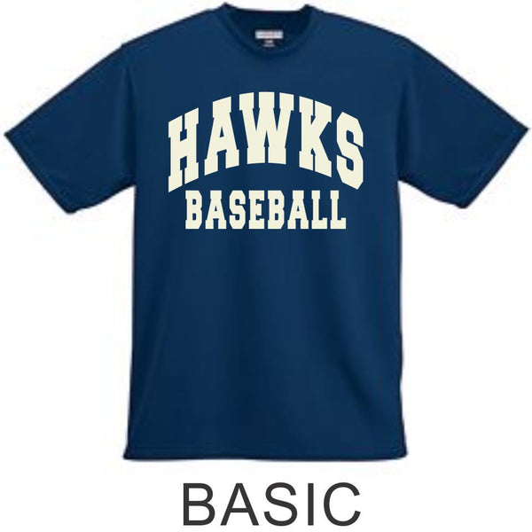 Hawks Baseball Wicking T-Shirt- 4 Designs