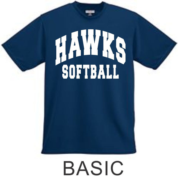 Hawks Softball Wicking T-Shirt- 4 Designs