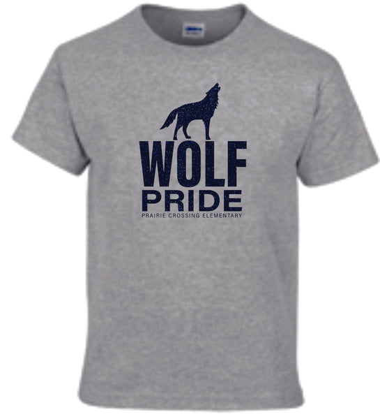 PCE Basic Tee WOLF Design- Matte or Glitter