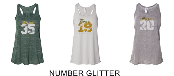 Miners Flowy Tank- 3 designs- Matte or Glitter