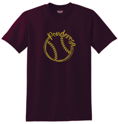 Pondo Baseball Basic BASEBALL Tee- Matte or Glitter