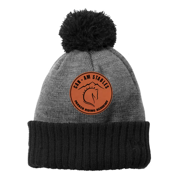 Can Am Stables Beanie with Leather Patch- 3 choices