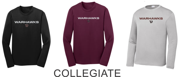 Warhawks Baseball Wicking Long Sleeve Tee- Ladies, Unisex, and Youth