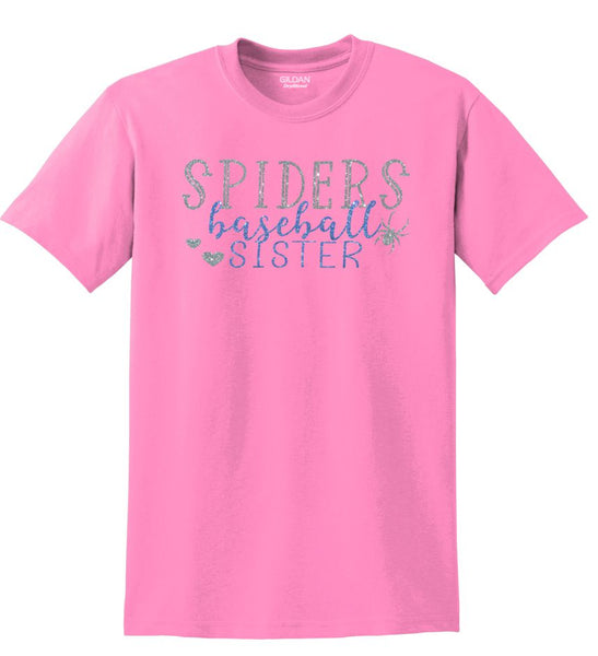 Spiders BASEBALL FAN design Basic Tee-Matte or Glitter