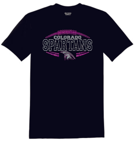 Spartans Basic FOOTBALL design Tee- Matte or Glitter