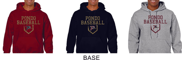 Pondo Baseball Basic Hoodie- 12 designs- Matte or Glitter
