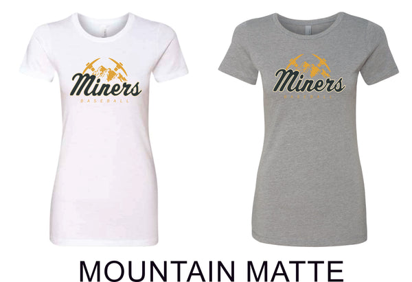 Miners Ladies Next Level Tee- Matte or Glitter