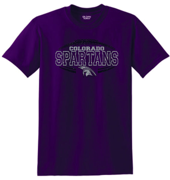 Spartans Basic FOOTBALL design Tee- Matte or Glitter